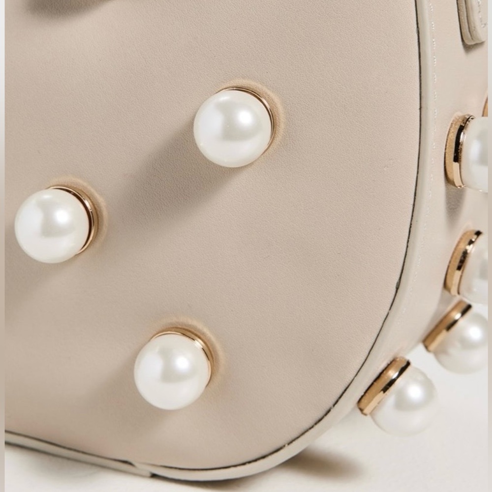 BTB Los Angeles Cora Mini Bag in Bone Leather with Imitation Pearls. Brand new! - Picture 4 of 9